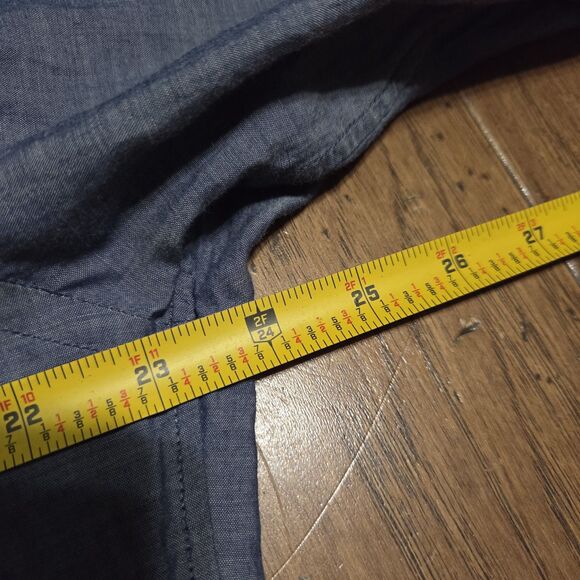 J.Crew Shirt Mens Large Blue Chambray Casual Work Pocket Button Down - Picture 7 of 8